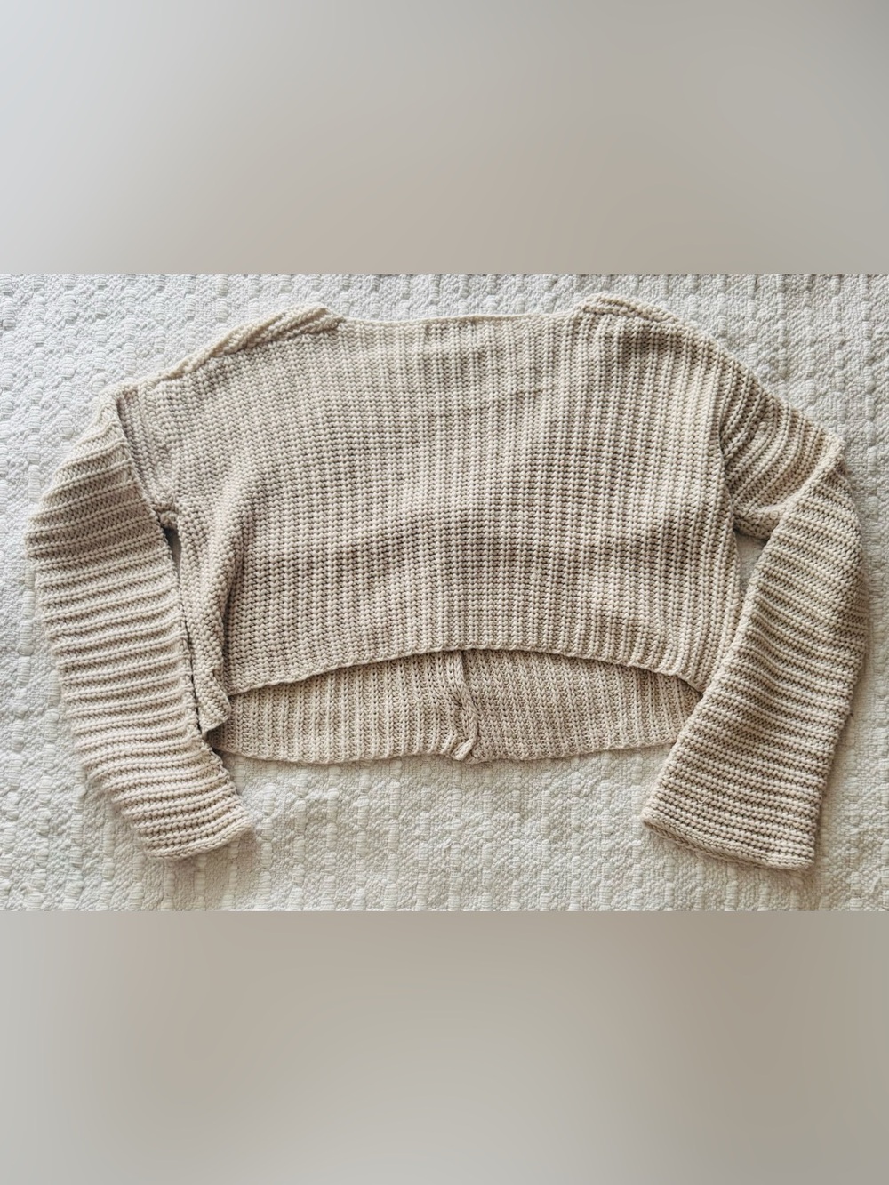 Princess Polly Artha Soft Chunky Knit Cream Button-Front Cardigan Sweater - Picture 10 of 14